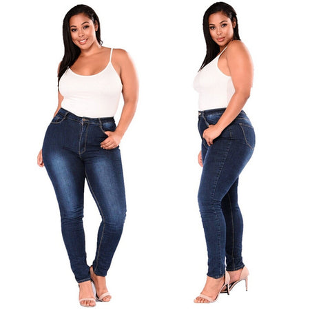 Women's Plus Size Jeans Stretch Slim Denim - Fashion Damsel