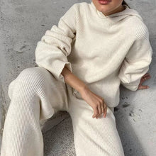 將圖片載入圖庫檢視器 Two Piece Winter Knitted Sweat Suit Loungewear Hoodie - Fashion Damsel