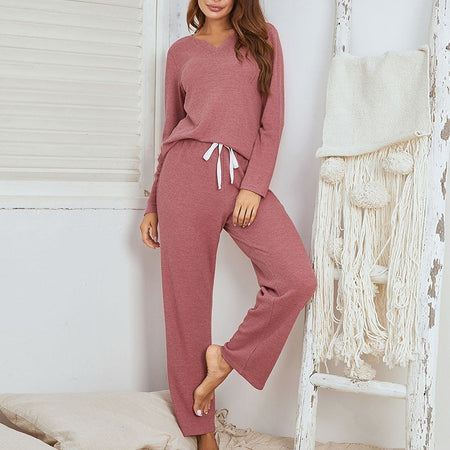Winter Women's Long Sleeve Pajamas Set - Fashion Damsel