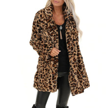 Carica l'immagine nel visualizzatore di Gallery, Warm Winter Leopard Faux Fur Jacket - Fashion Damsel