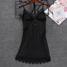 სურათის ჩატვირთვა გალერეის მნახველში, 2 Pieces Kimono Bathrobe Nightdress Set With Lace Satin Sleepwear - Fashion Damsel