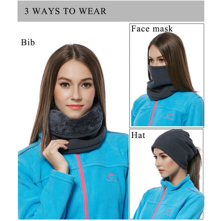 Fleece Bib Double Warm 3 In1 Collar - Fashion Damsel