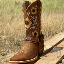 將圖片載入圖庫檢視器 Embroidered Women's Knee High Leather Cowboy Boots - Fashion Damsel