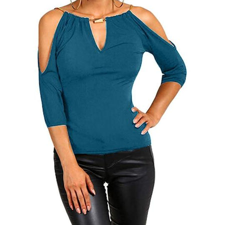 Short Sleeve Off-shoulder Blouse S-XL
