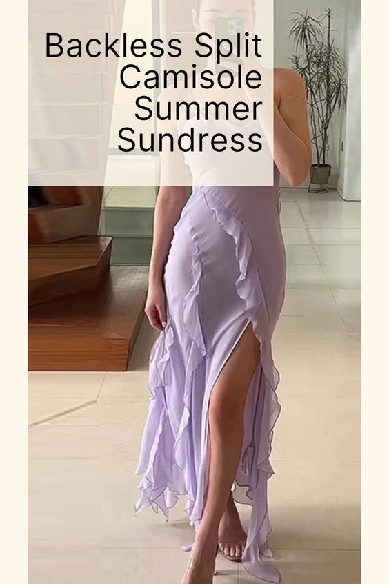 Backless Split Camisole Summer Sundress