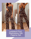 Leopard Print Sleeveless Silk Pajama Set