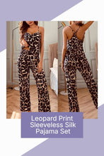 將圖片載入圖庫檢視器 Leopard Print Sleeveless Silk Pajama Set
