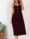 Casual Print Sexy Spaghetti Strap V-Neck Sundress