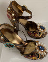 Exotic Embroidery Satin Diamond Flower Summer Sandals