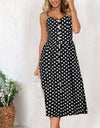 Casual Print Sexy Spaghetti Strap V-Neck Sundress