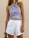 Sleeveless  Criss Cross Summer Halter Neck Top