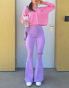 High Waist Flared  Stretch Jeans