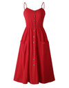 Casual Print Sexy Spaghetti Strap V-Neck Sundress