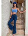 High Waist Stretch Flare Jeans
