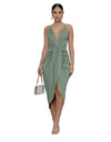 2021 Summer New Casual Purple Chiffon Lace Up Backless Bohemia Split Maxi Sun Dress for Women Pleated Sling Casual Women's Dress