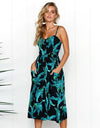 Casual Print Sexy Spaghetti Strap V-Neck Sundress