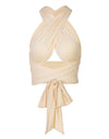 Sleeveless Strappy Cross Over Halter Wrap Crop Top