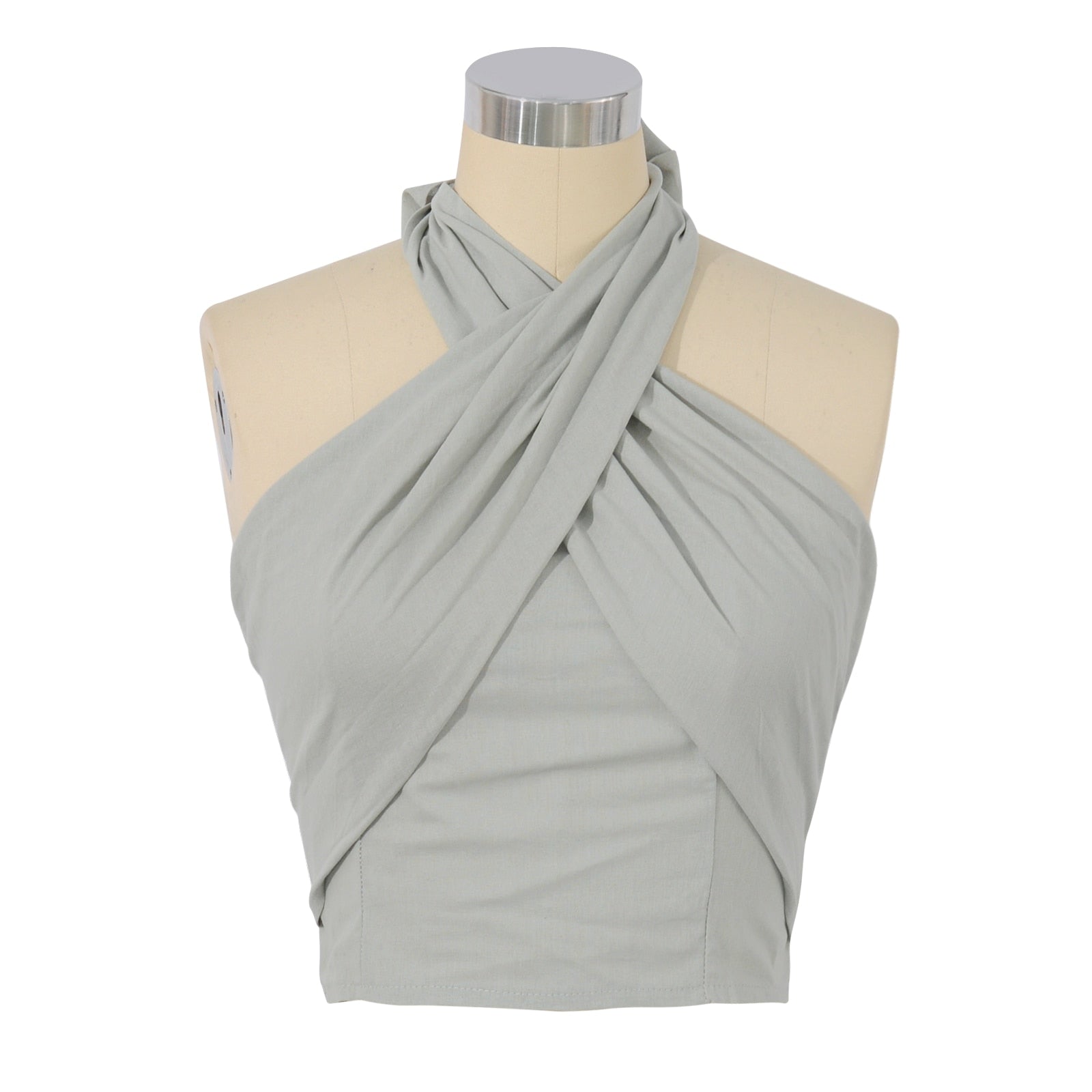 Sleeveless  Criss Cross Summer Halter Neck Top