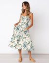 Casual Print Sexy Spaghetti Strap V-Neck Sundress