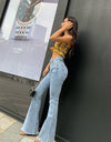 High Waist Stretch Flare Jeans