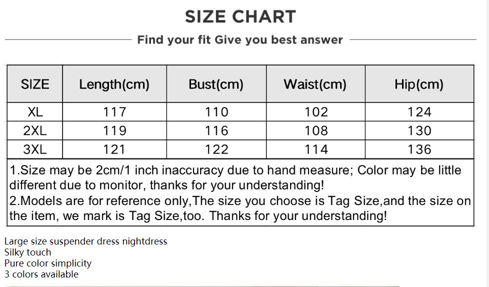 Large size Women's Sleepwear Satin Nightdress