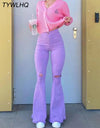High Waist Flared  Stretch Jeans