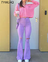 High Waist Flared  Stretch Jeans