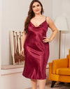 Large size Women's Sleepwear Satin Nightdress