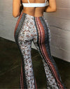 Flared Floral Wide Leg Bell-bottomed Pants