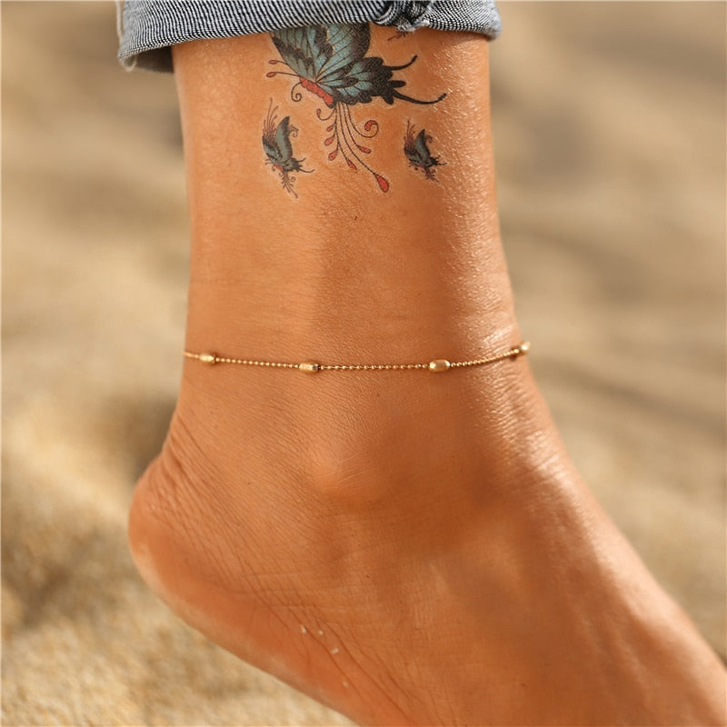 Bohemian Gold Or Silver Butterfly Anklets