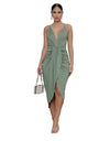 2021 Summer New Casual Purple Chiffon Lace Up Backless Bohemia Split Maxi Sun Dress for Women Pleated Sling Casual Women's Dress