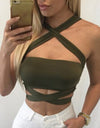 Sexy Criss Cross Halter Bandage Crop Top