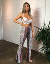 Flared Floral Wide Leg Bell-bottomed Pants