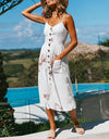 Casual Print Sexy Spaghetti Strap V-Neck Sundress