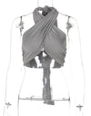 Sleeveless Strappy Cross Over Halter Wrap Crop Top