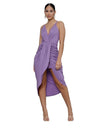 2021 Summer New Casual Purple Chiffon Lace Up Backless Bohemia Split Maxi Sun Dress for Women Pleated Sling Casual Women's Dress
