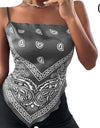 Square Neck Backless Bowknot Satin Vest Tank Top