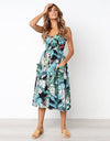Casual Print Sexy Spaghetti Strap V-Neck Sundress