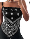 Square Neck Backless Bowknot Satin Vest Tank Top