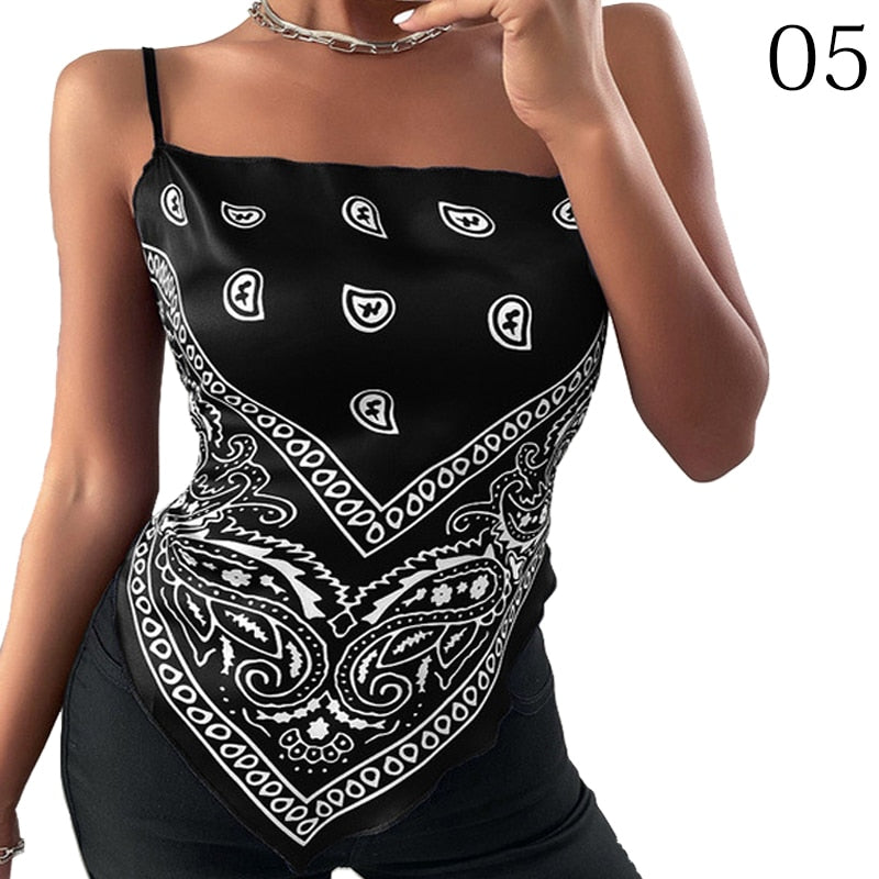 Square Neck Backless Bowknot Satin Vest Tank Top