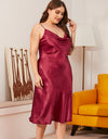 Large size Women's Sleepwear Satin Nightdress
