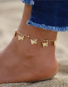 Bohemian Gold Or Silver Butterfly Anklets