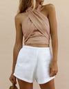 Sleeveless  Criss Cross Summer Halter Neck Top
