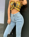 High Waist Stretch Flare Jeans