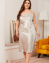 Large size Women's Sleepwear Satin Nightdress