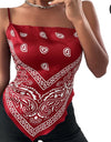 Square Neck Backless Bowknot Satin Vest Tank Top