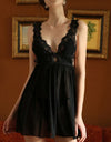 Women's V-Neck Lace Pajama Nightgown
