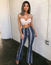 Flared Floral Wide Leg Bell-bottomed Pants