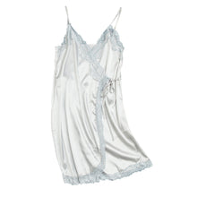 Cargar imagen en el visor de la galería, Silk Satin Lace Robe Nightdress
