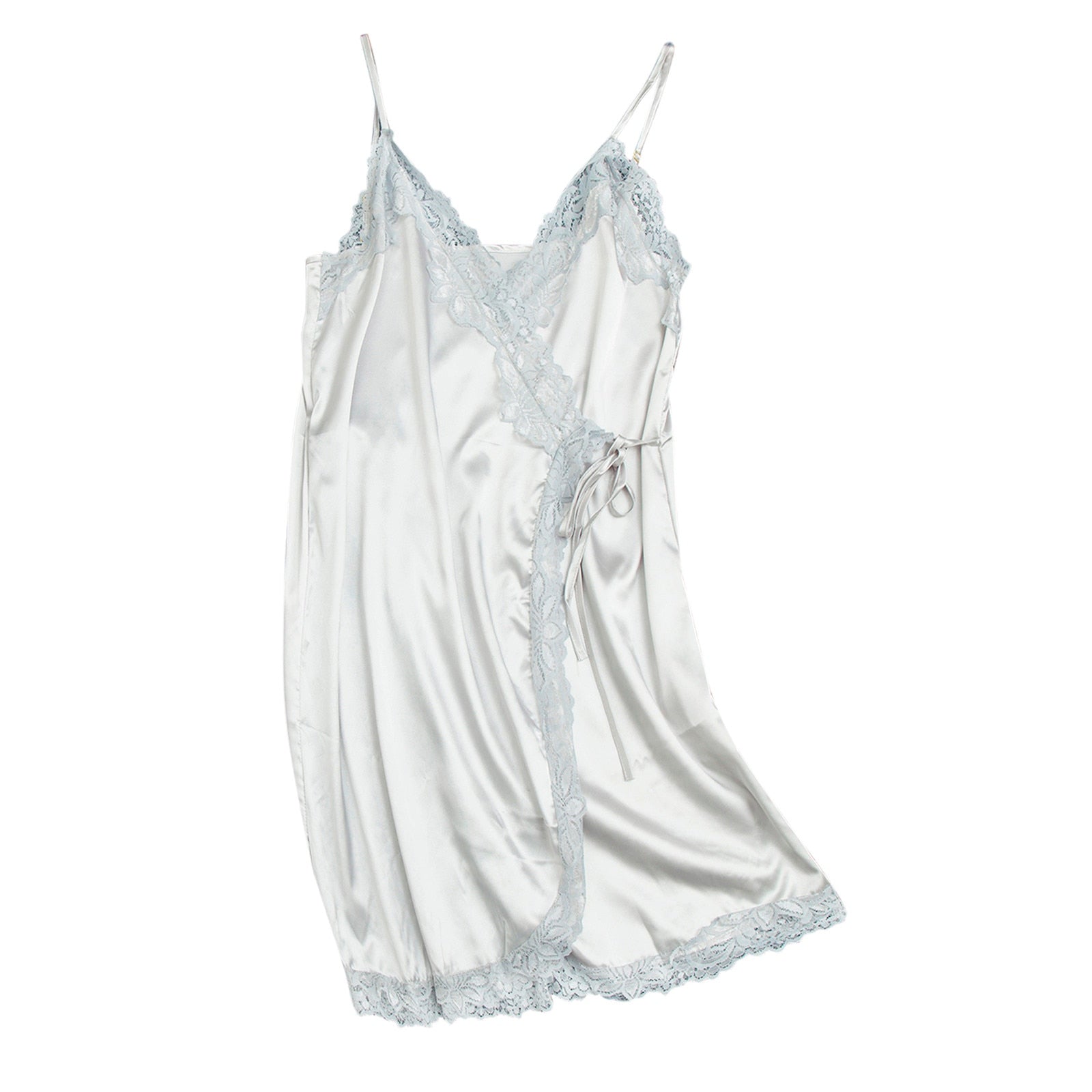 Silk Satin Lace Robe Nightdress